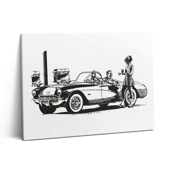 Obraz z fotografie na plátně 80x60 cm Ilustrace retro automobilu