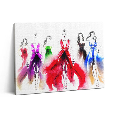 Obraz canvas 80x60 cm Ženy v barevných šatech