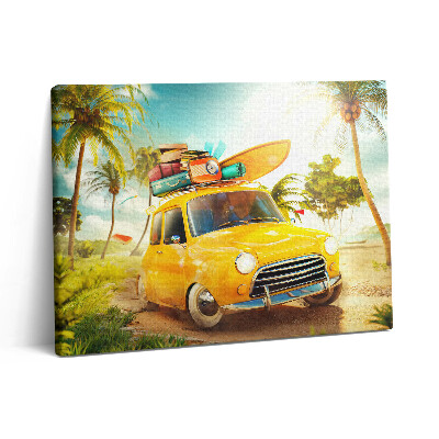 Obraz na plátně 80x60 cm Auto se surfovacím prknem