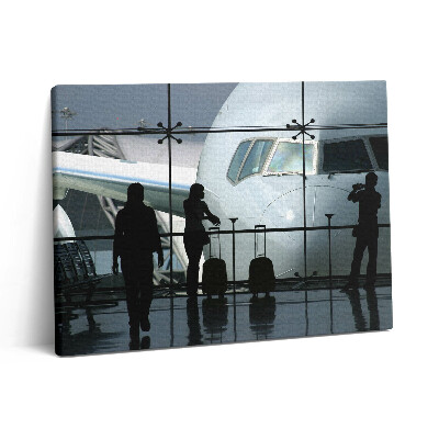 Obraz canvas 80x60 cm Cestující čekající na letadlo