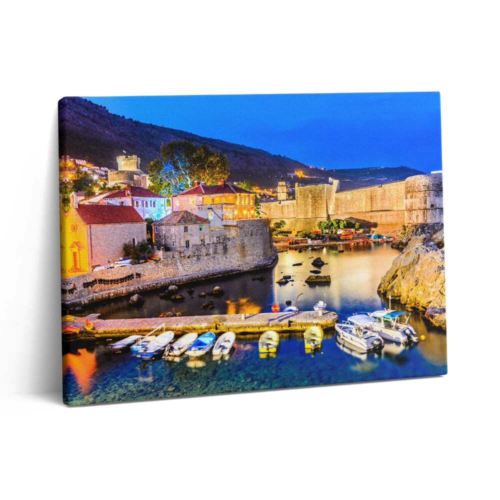 Obraz canvas 80x60 cm Starý městský záliv v noci