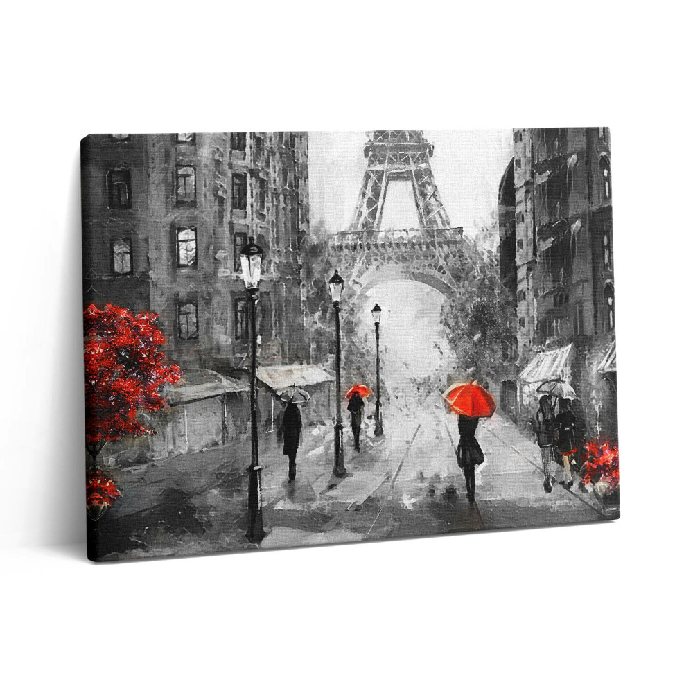 Obraz na plátně 80x60 cm Pařížské ulice a Eiffelova věž