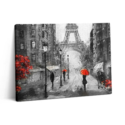 Obraz na plátně 80x60 cm Pařížské ulice a Eiffelova věž