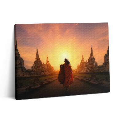 Obraz na plátně 80x60 cm Chrám a potulný mnich
