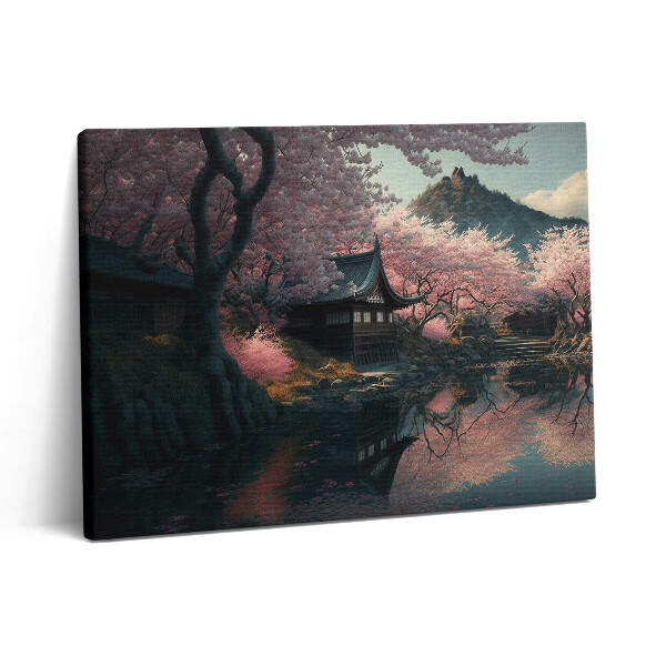 Obraz z fotografie na plátně 80x60 cm Krásný asijský třešňový květ