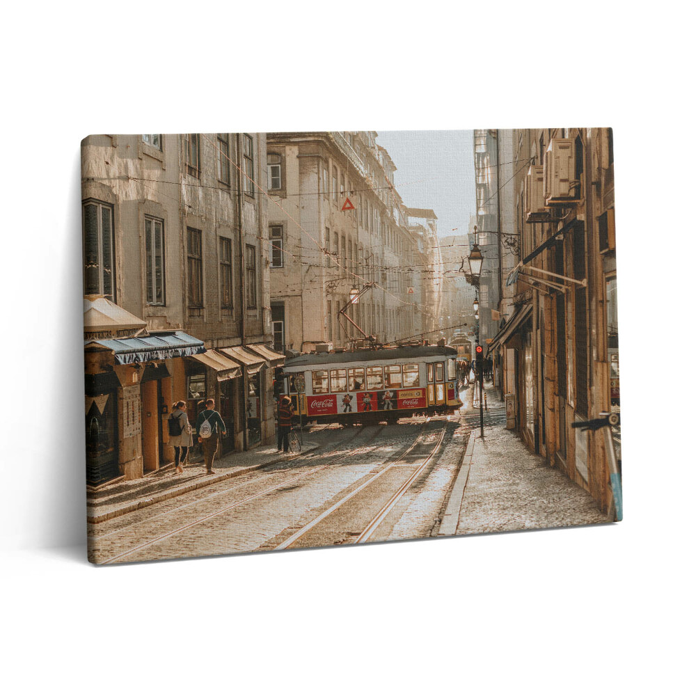 Obraz z fotografie na plátně 80x60 cm Pohled na Lisabon a tramvaj