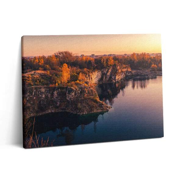 Obraz canvas 80x60 cm Krakovské jezero Zakrzówek na podzim