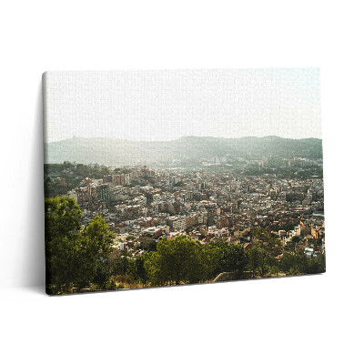 Obraz canvas 80x60 cm Panorama Barcelony na Montjuicu