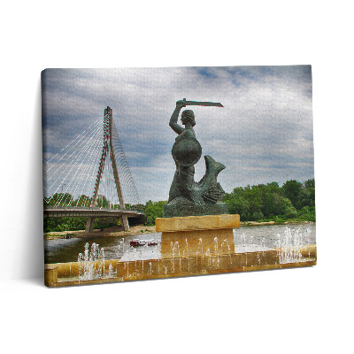 Obraz na plátně 80x60 cm Socha mořské panny ve Varšavě