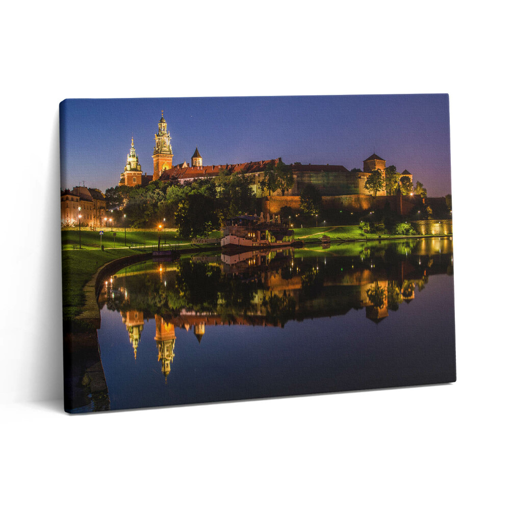 Obraz canvas 80x60 cm Hrad Wawel v noci