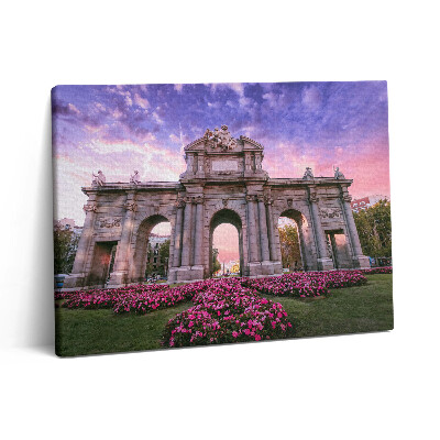 Obraz na plátně 80x60 cm Dveře Alcaly Madrid, Španělsko