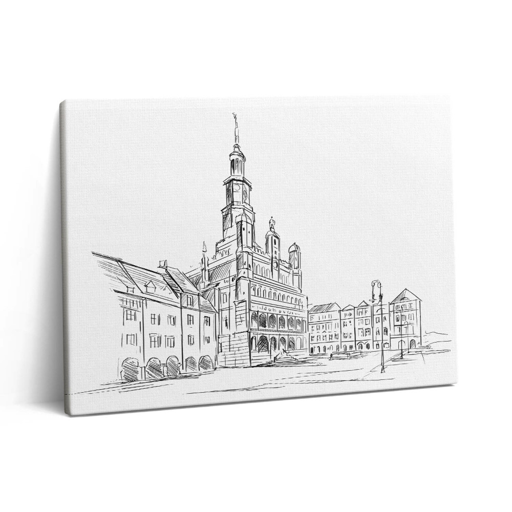 Obraz na plátně 80x60 cm Obrys starého města Poznaně