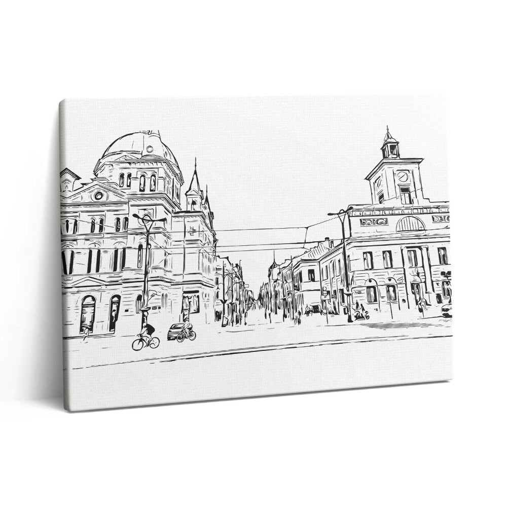 Obraz canvas 80x60 cm Ilustrace starého města Poznaně