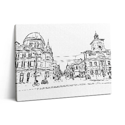 Obraz canvas 80x60 cm Ilustrace starého města Poznaně