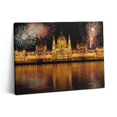 Obraz z fotografie na plátně 80x60 cm Budova maďarského parlamentu