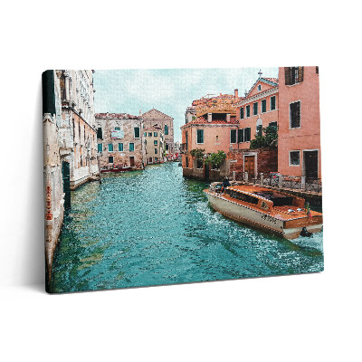 Obraz z fotografie na plátně 80x60 cm Motorový člun na řece