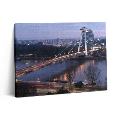 Obraz canvas 80x60 cm Most UFO přes Dunaj v Bratislavě