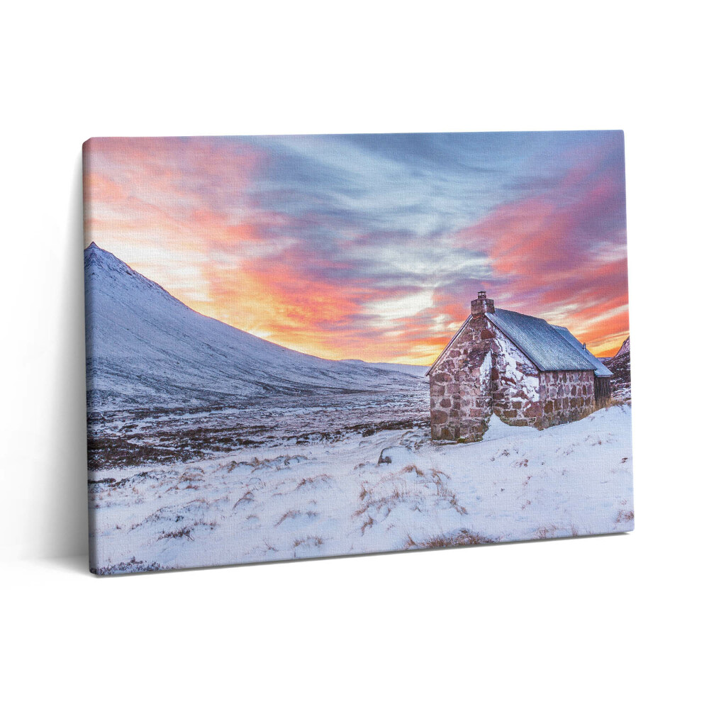 Obraz canvas 80x60 cm Chata v zasněžených horách