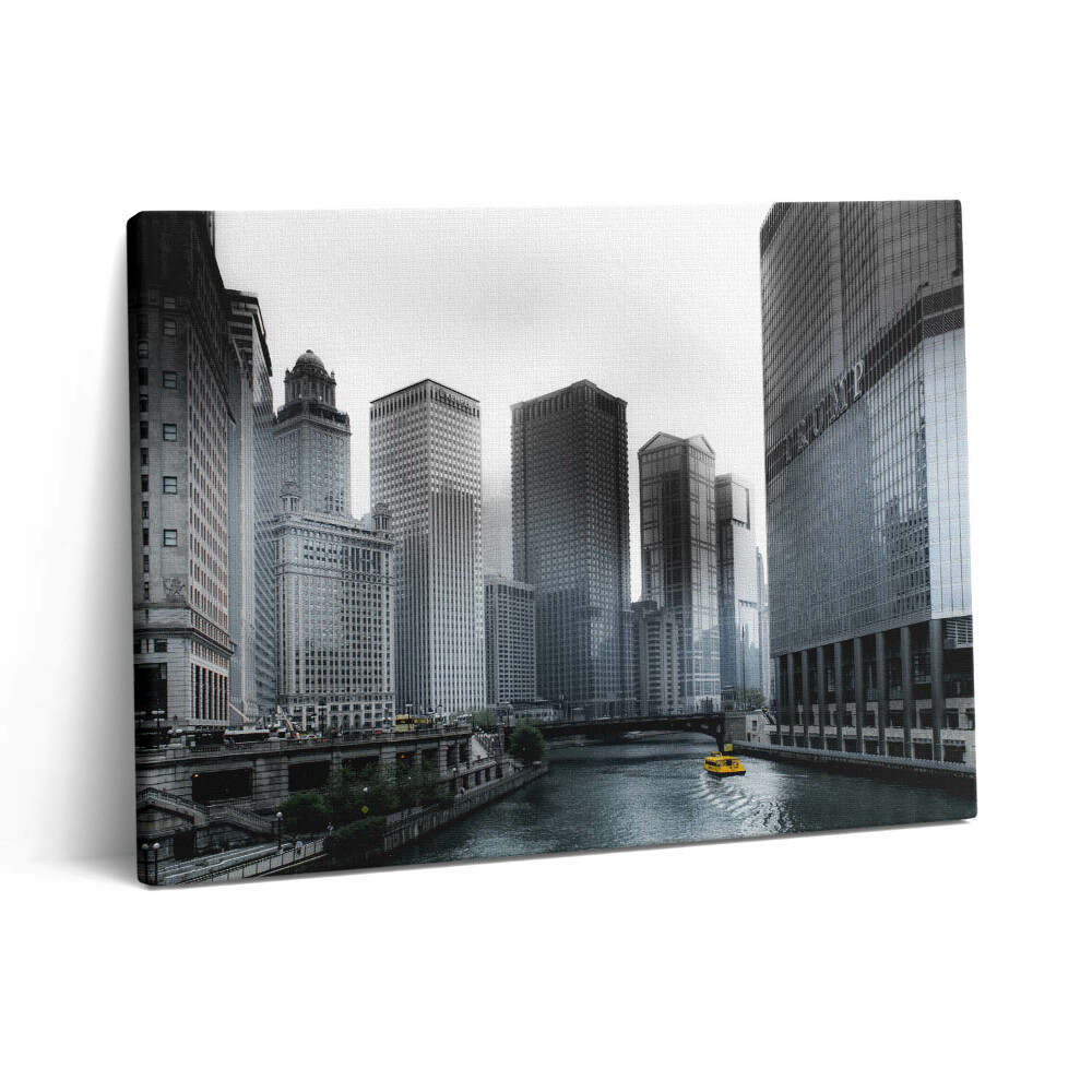 Obraz canvas 80x60 cm Loď s panoramatem