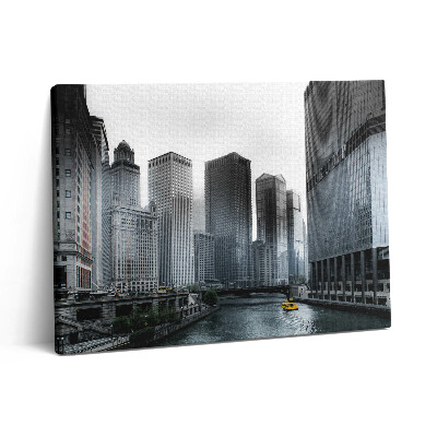 Obraz canvas 80x60 cm Loď s panoramatem