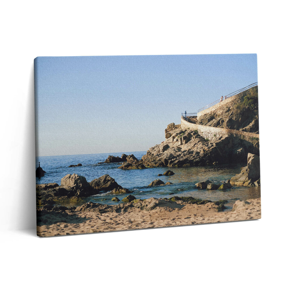 Obraz z fotografie na plátně 80x60 cm Pláž na pobřeží Costa Brava