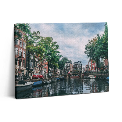 Obraz na plátně 80x60 cm Kanál v centru Amsterdamu