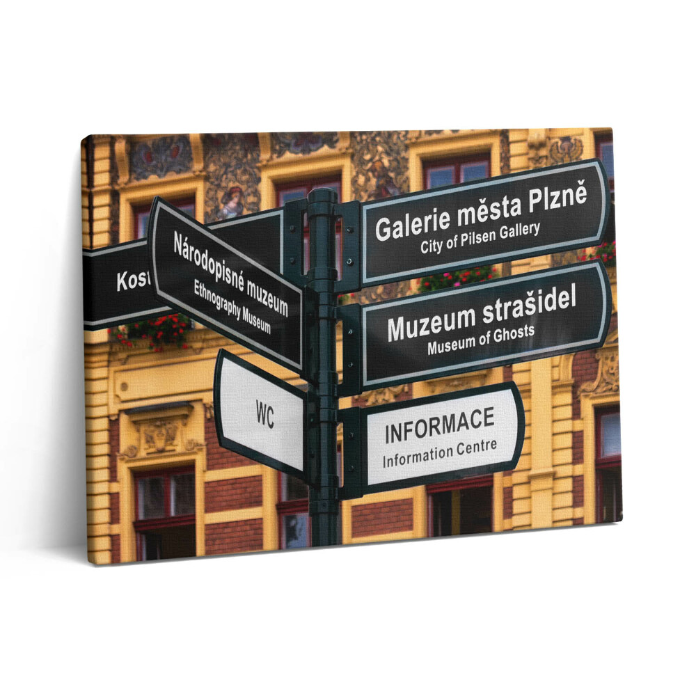 Obraz z fotografie na plátně 80x60 cm Plzeňský ukazatel
