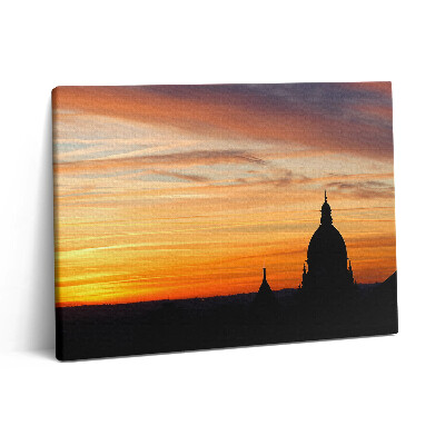Obraz canvas 80x60 cm Budova při západu slunce
