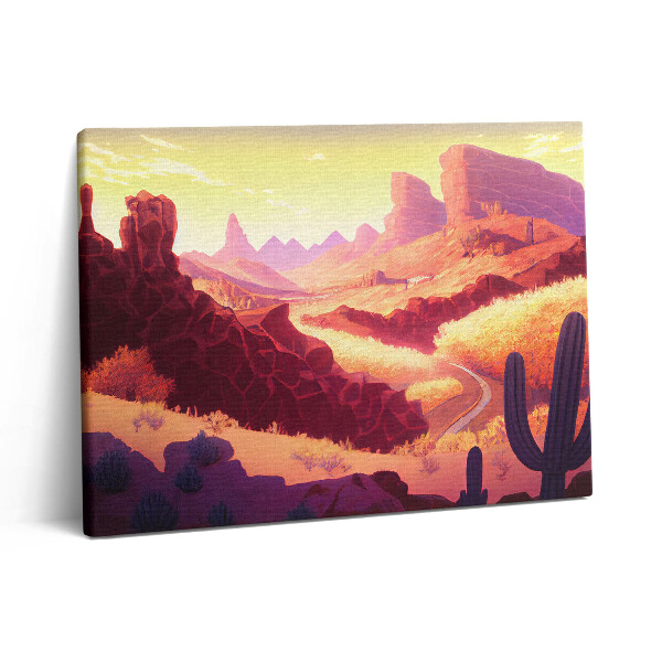 Obraz canvas 80x60 cm Ilustrace pouště v Arizoně