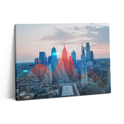 Obraz z fotografie na plátně 80x60 cm Mrakodrapy ve Filadelfii