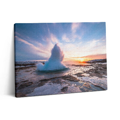 Obraz na plátně 80x60 cm Gejzír na ostrově Island