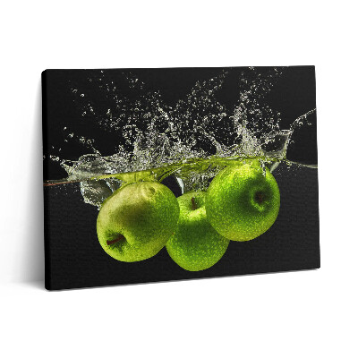 Obraz z fotografie na plátně 80x60 cm Zelená jablka ve vodě