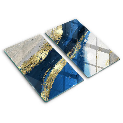 Ochranná deska za plynový sporák 2 sztuki Textura se zlatem