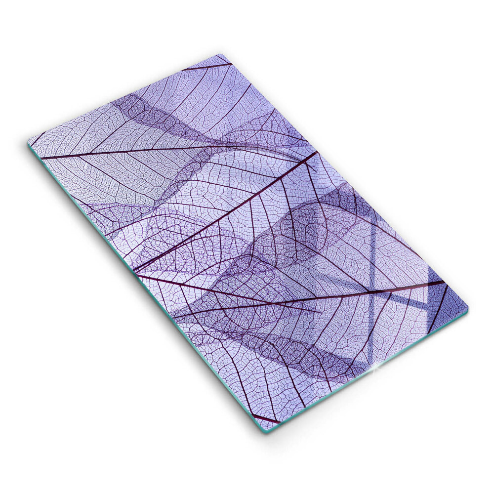 Skleněná deska za sporák Listy s žilkami