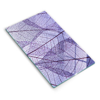 Skleněná deska za sporák Listy s žilkami