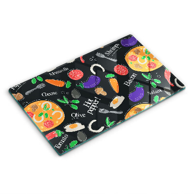 Skleněná deska za sporák Ilustrace jídla