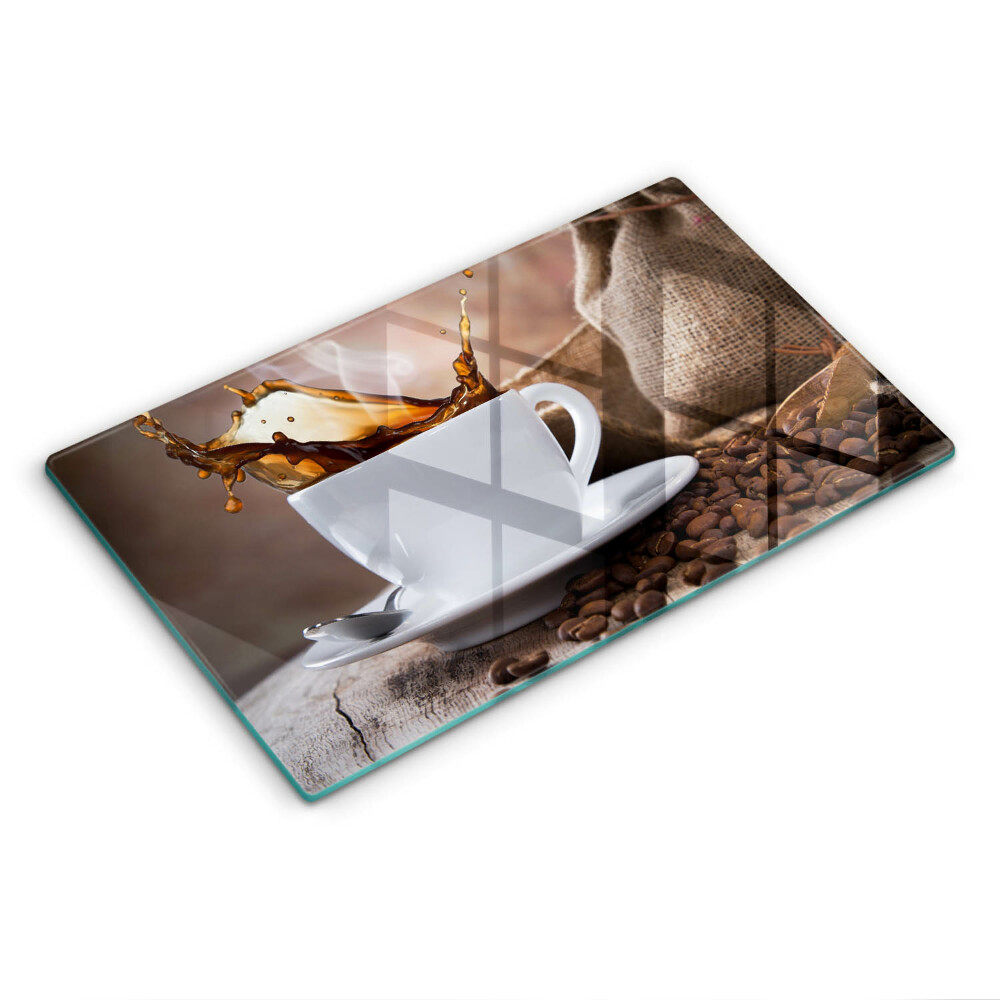 Sklo za varnou desku Šálek a kávová zrna