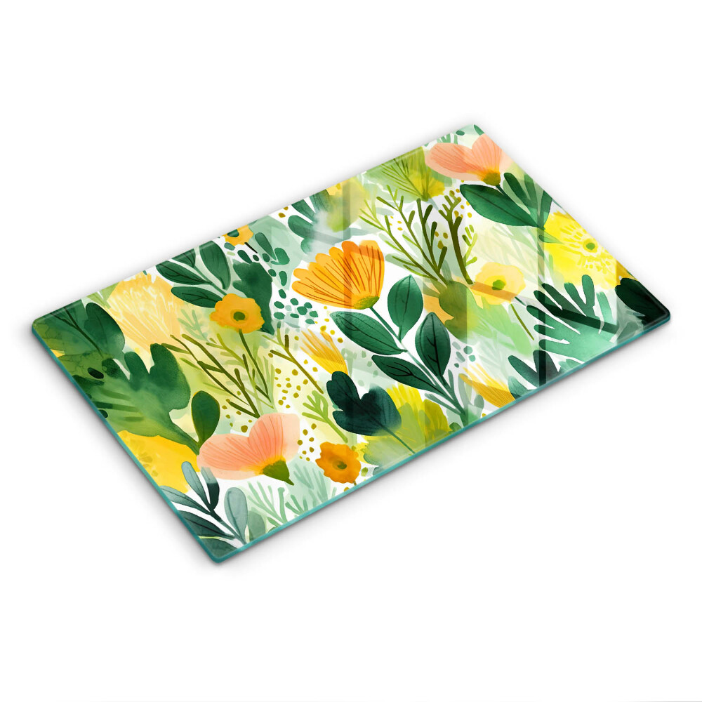 Sklo za varnou desku Malované květiny