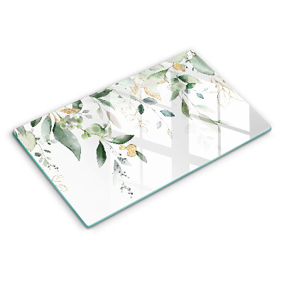 Skleněná deska za sporák Akvarelové listy