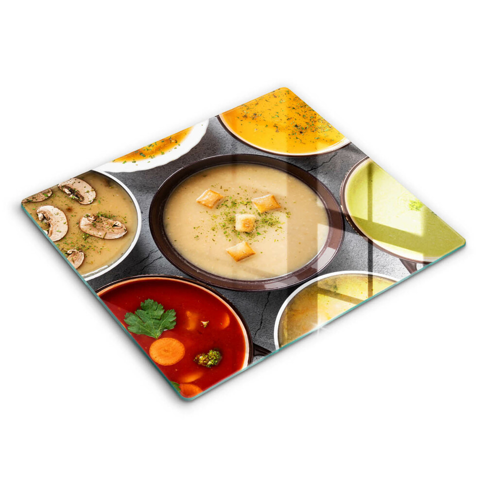 Skleněná deska za plynový sporák 60x52 cm Barevné polévky