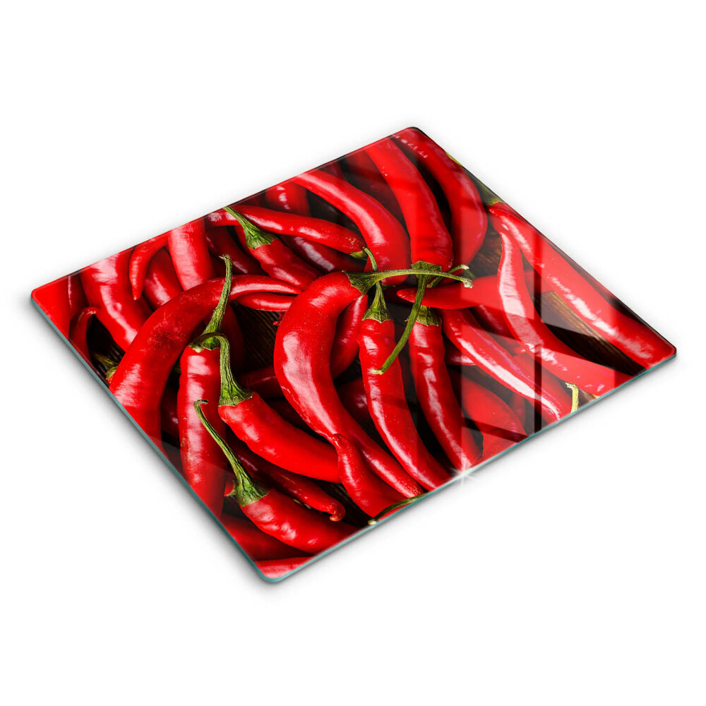 Skleněná deska za plynový sporák 60x52 cm Pálivé chilli papričky