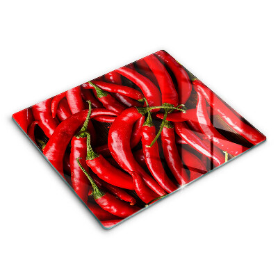 Skleněná deska za plynový sporák 60x52 cm Pálivé chilli papričky
