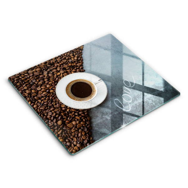 Kryt na indukční desku 60x52 cm Zrnková káva a šálek