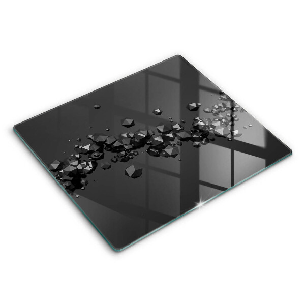 Skleněná deska za plynový sporák 60x52 cm 3D abstraktní tvary