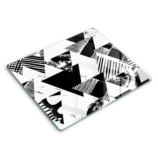 Skleněná deska za plynový sporák 60x52 cm Geometrické trojúhelníky