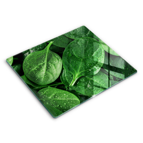 Skleněná deska za plynový sporák 60x52 cm Listy bazalky