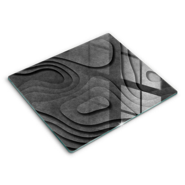 Ochranná deska za sporák 60x52 cm 3D tvary kamenů