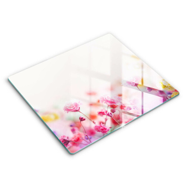 Skleněná deska za plynový sporák 60x52 cm Květinová louka