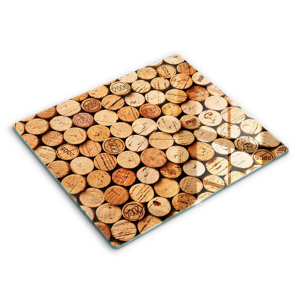 Skleněná deska za plynový sporák 60x52 cm Vzor korku od vína