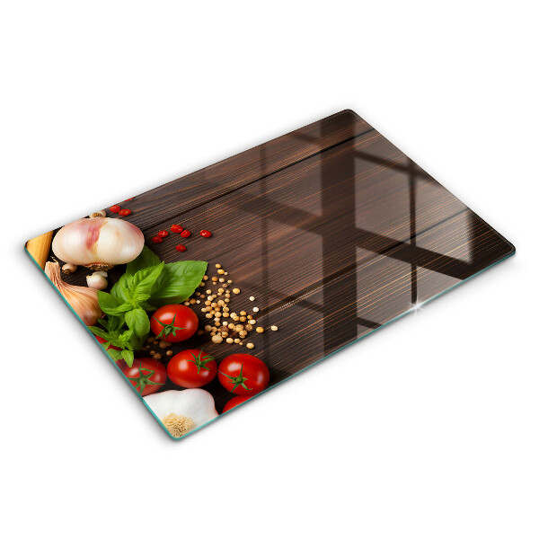Sklo za sporák 80x52 cm Zelenina na stole